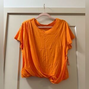 Anthropologie Orange Short Sleeve Tee